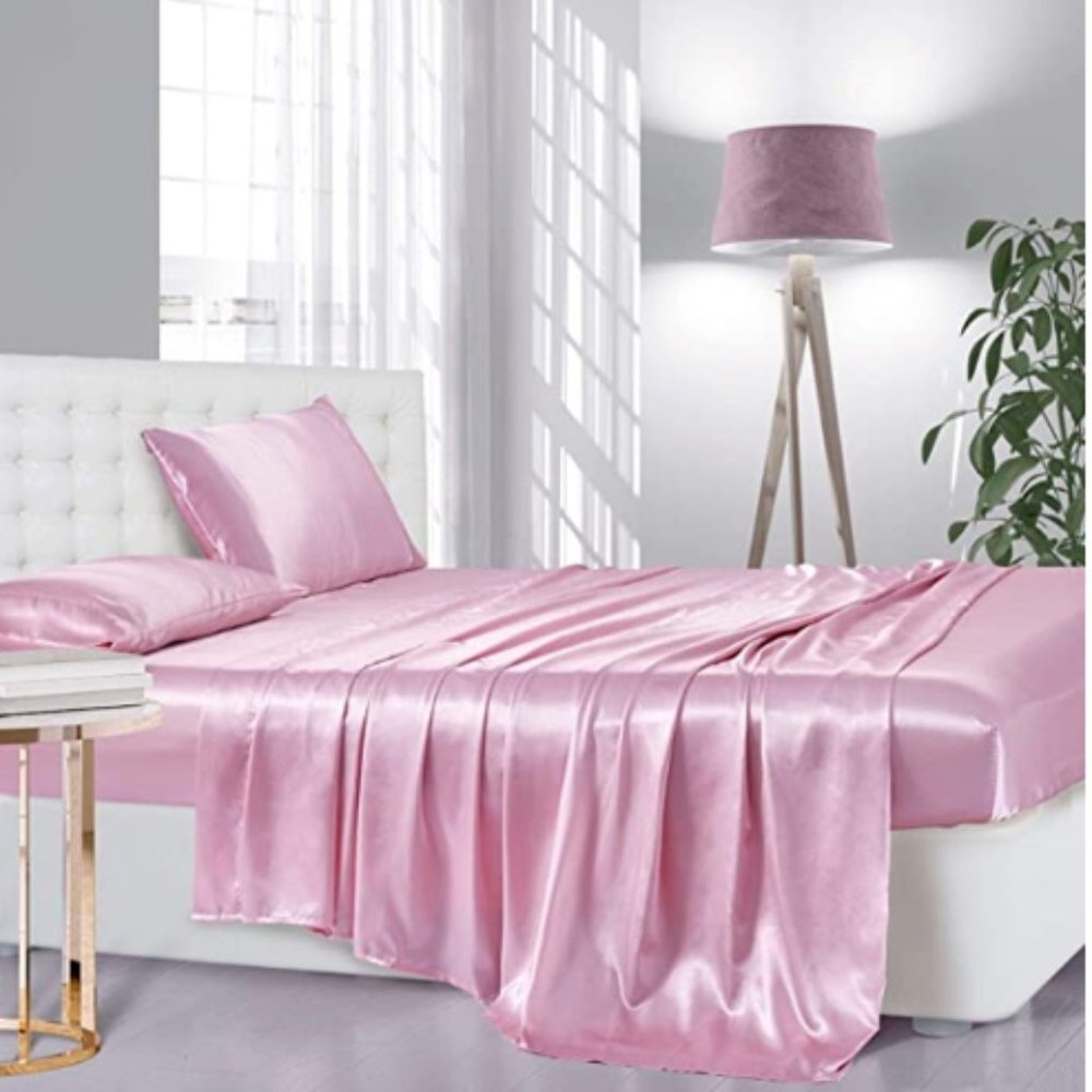 4-Piece Hypoallergenic Silk Satin Sheets